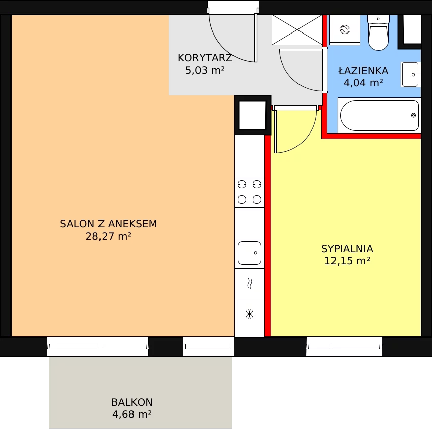 Mieszkanie 49,49 m², piętro 2, oferta nr 3A/76, Osiedle Idea Orion, Radom, Wacyn, ul. Listopadowa