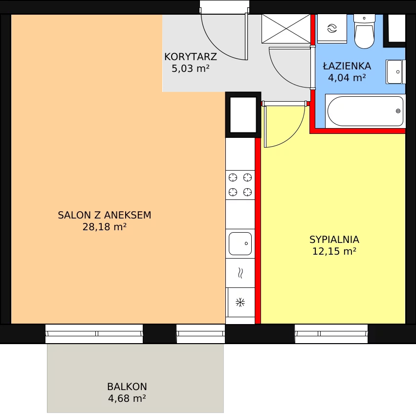 Mieszkanie 49,40 m², piętro 3, oferta nr 3A/85, Osiedle Idea Orion, Radom, Wacyn, ul. Listopadowa