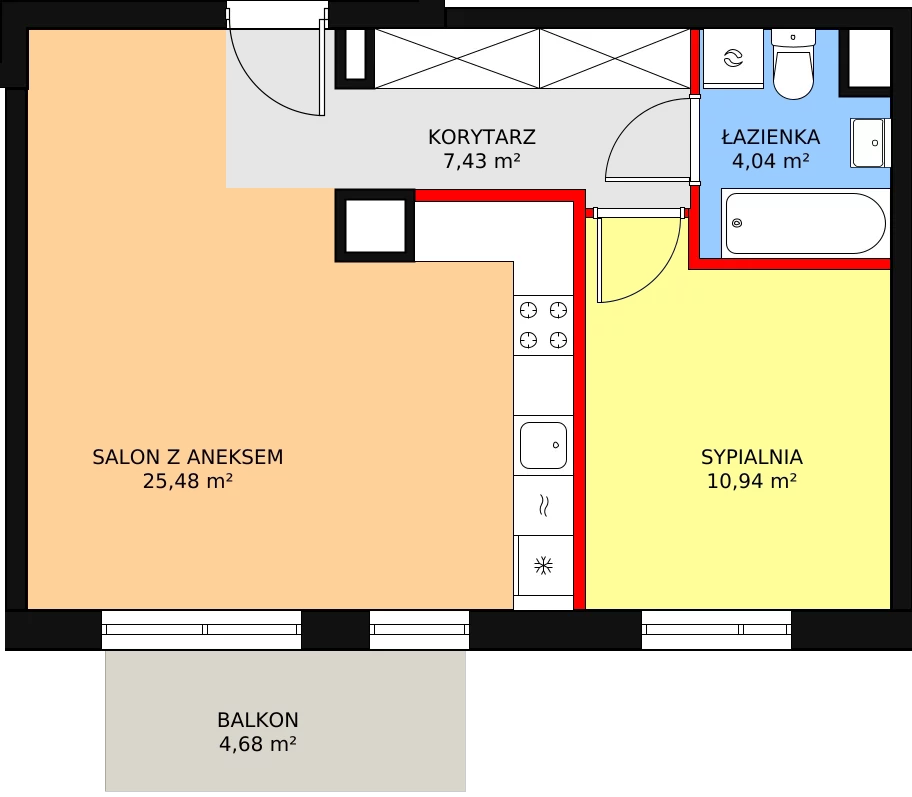 Mieszkanie 47,91 m², piętro 3, oferta nr 3B/142, Osiedle Idea Orion, Radom, Wacyn, ul. Listopadowa