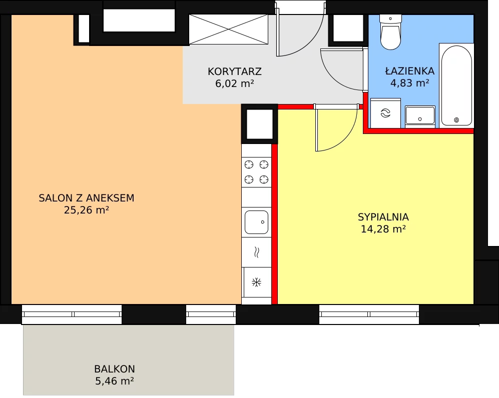 Mieszkanie 50,39 m², piętro 3, oferta nr 3B/121, Osiedle Idea Orion, Radom, Wacyn, ul. Listopadowa