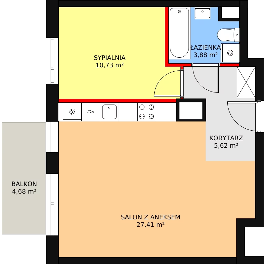 Mieszkanie 47,64 m², piętro 3, oferta nr 3B/127, Osiedle Idea Orion, Radom, Wacyn, ul. Listopadowa