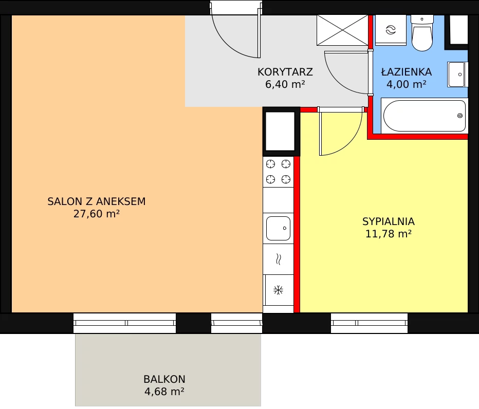 Mieszkanie 49,78 m², piętro 3, oferta nr 3B/122, Osiedle Idea Orion, Radom, Wacyn, ul. Listopadowa