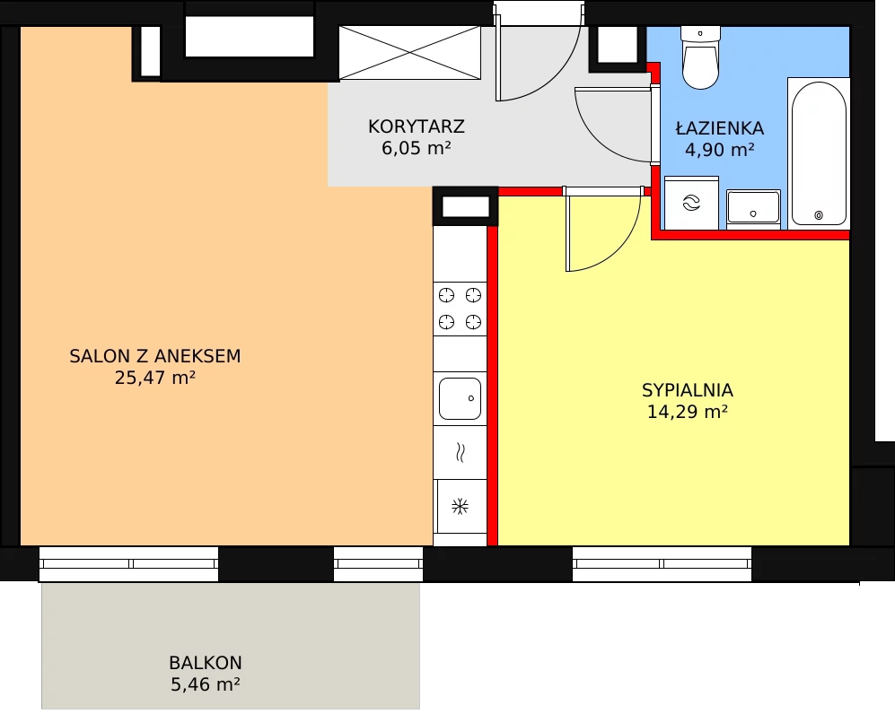 Mieszkanie 50,71 m², piętro 1, oferta nr 3B/103, Osiedle Idea Orion, Radom, Wacyn, ul. Listopadowa