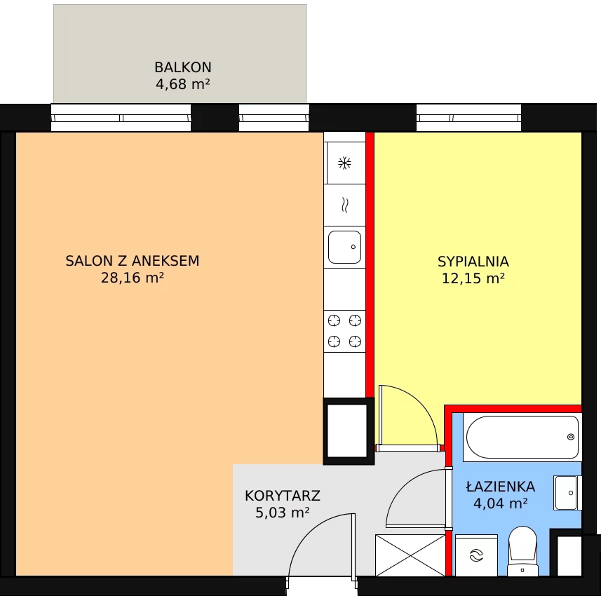 Mieszkanie 49,38 m², piętro 3, oferta nr 3B/126, Osiedle Idea Orion, Radom, Wacyn, ul. Listopadowa