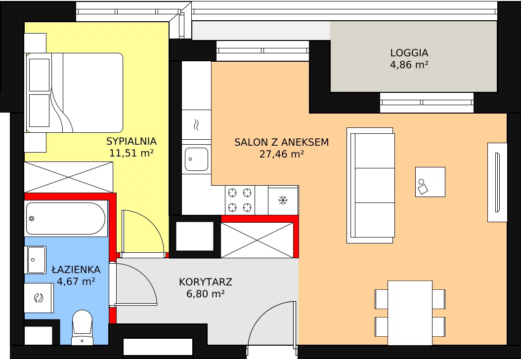 Mieszkanie 51,54 m², piętro 3, oferta nr 10, Sadyba Spot, Warszawa, Mokotów, Sadyba, ul. Powsińska / Św. Bonifacego