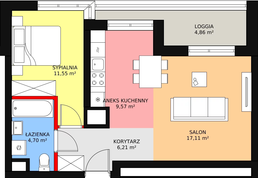 Mieszkanie 50,26 m², piętro 8, oferta nr 94, Sadyba Spot, Warszawa, Mokotów, Sadyba, ul. Powsińska / Św. Bonifacego