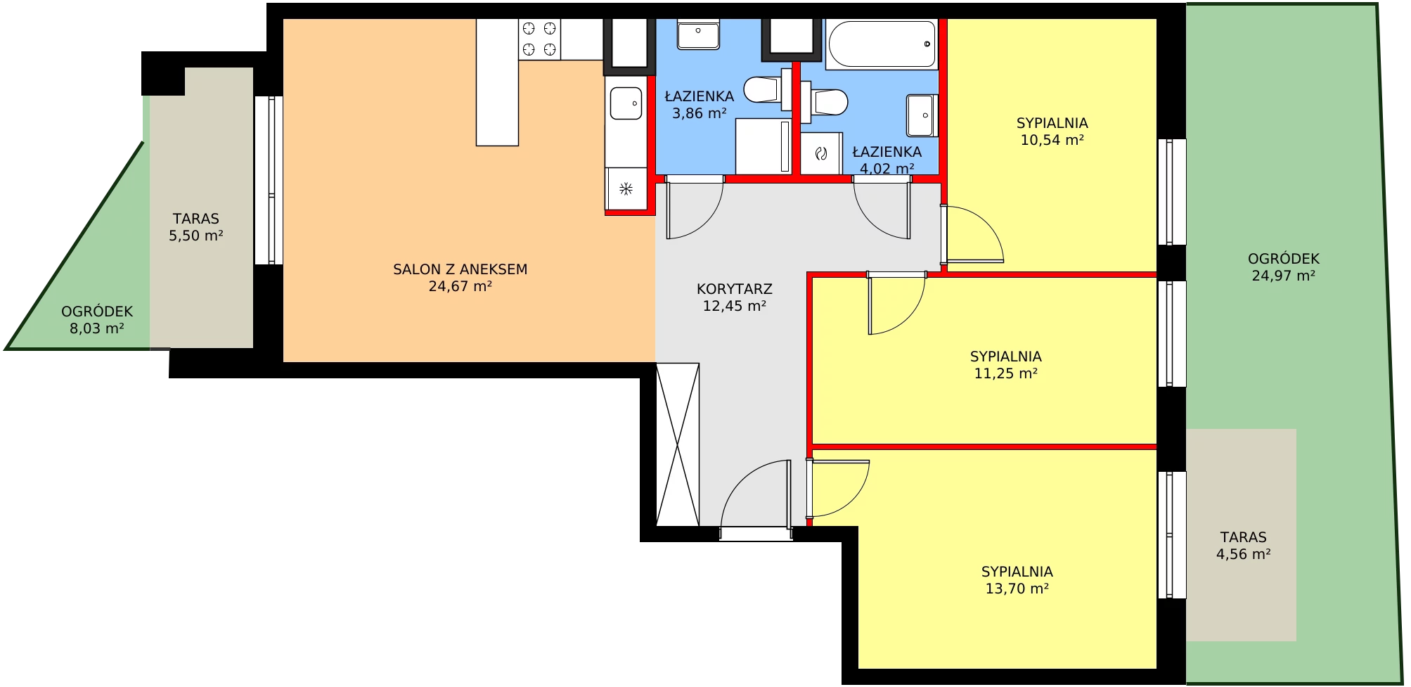 Zalety mieszkania 83.61 m², B/56