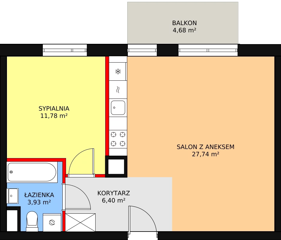 Mieszkanie 49,85 m², piętro 2, oferta nr 4A/18, Osiedle Idea Aurora, Radom, Wacyn, ul. LIstopadowa