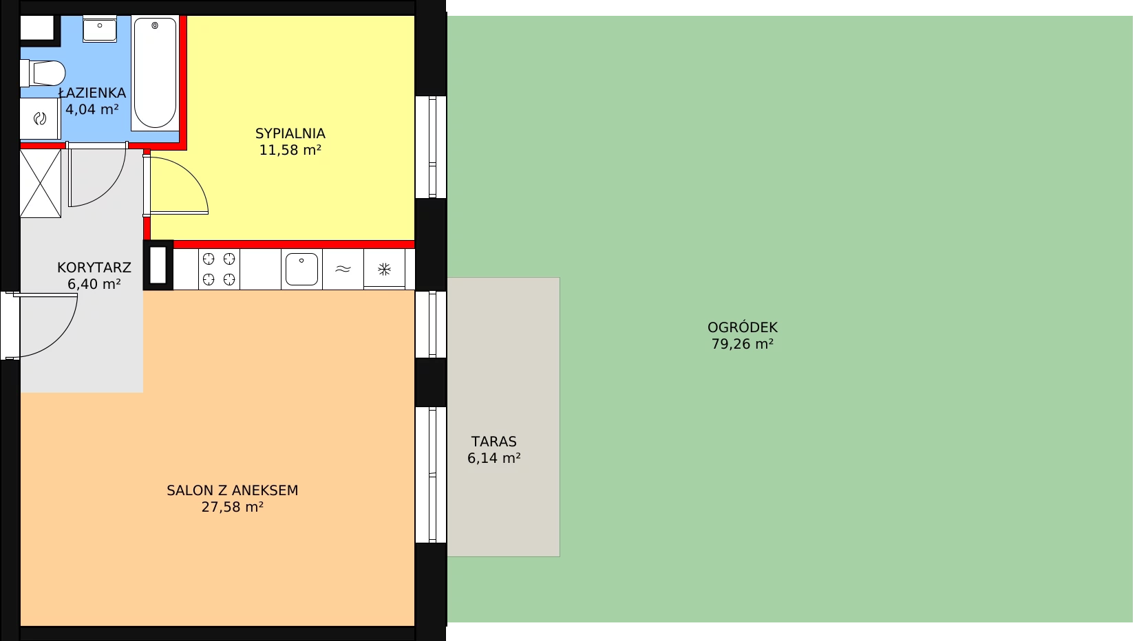 Mieszkanie 49,60 m², parter, oferta nr 4A/2, Osiedle Idea Aurora, Radom, Wacyn, ul. LIstopadowa