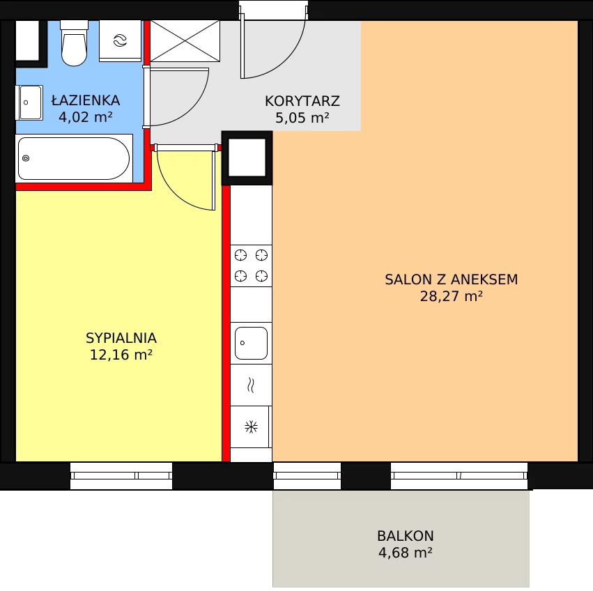 Mieszkanie 49,50 m², piętro 2, oferta nr 4A/21, Osiedle Idea Aurora, Radom, Wacyn, ul. LIstopadowa