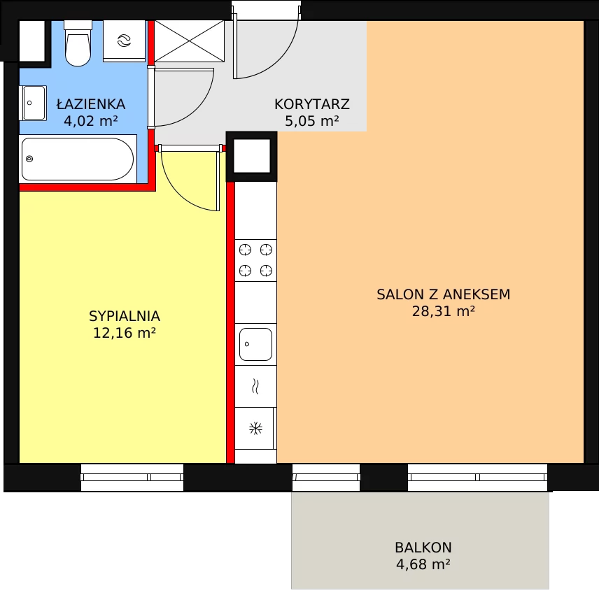 Mieszkanie 49,54 m², piętro 2, oferta nr 4A/22, Osiedle Idea Aurora, Radom, Wacyn, ul. LIstopadowa