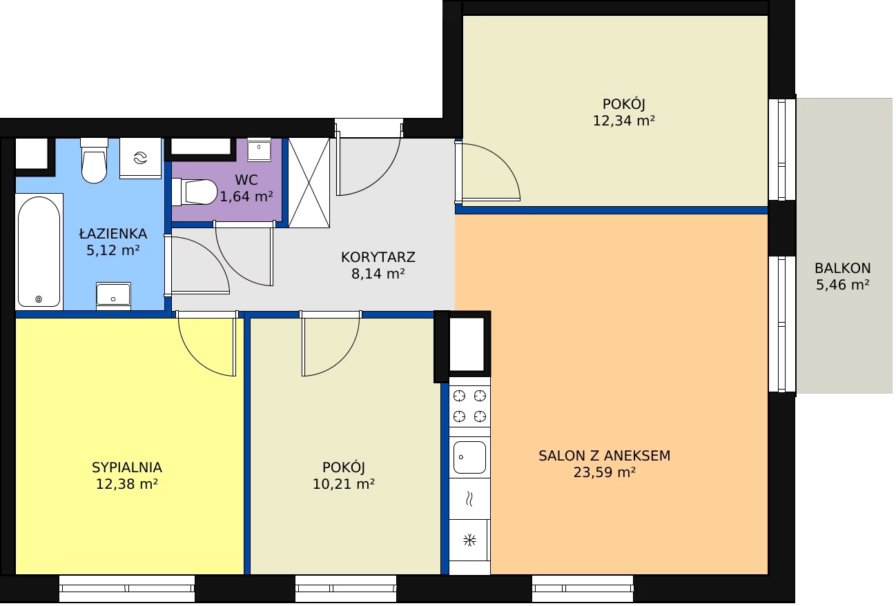 Zalety mieszkania 73.42 m², 4A/29