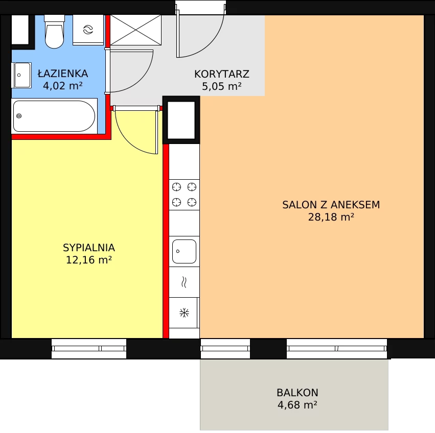 Mieszkanie 49,41 m², piętro 3, oferta nr 4A/30, Osiedle Idea Aurora, Radom, Wacyn, ul. LIstopadowa