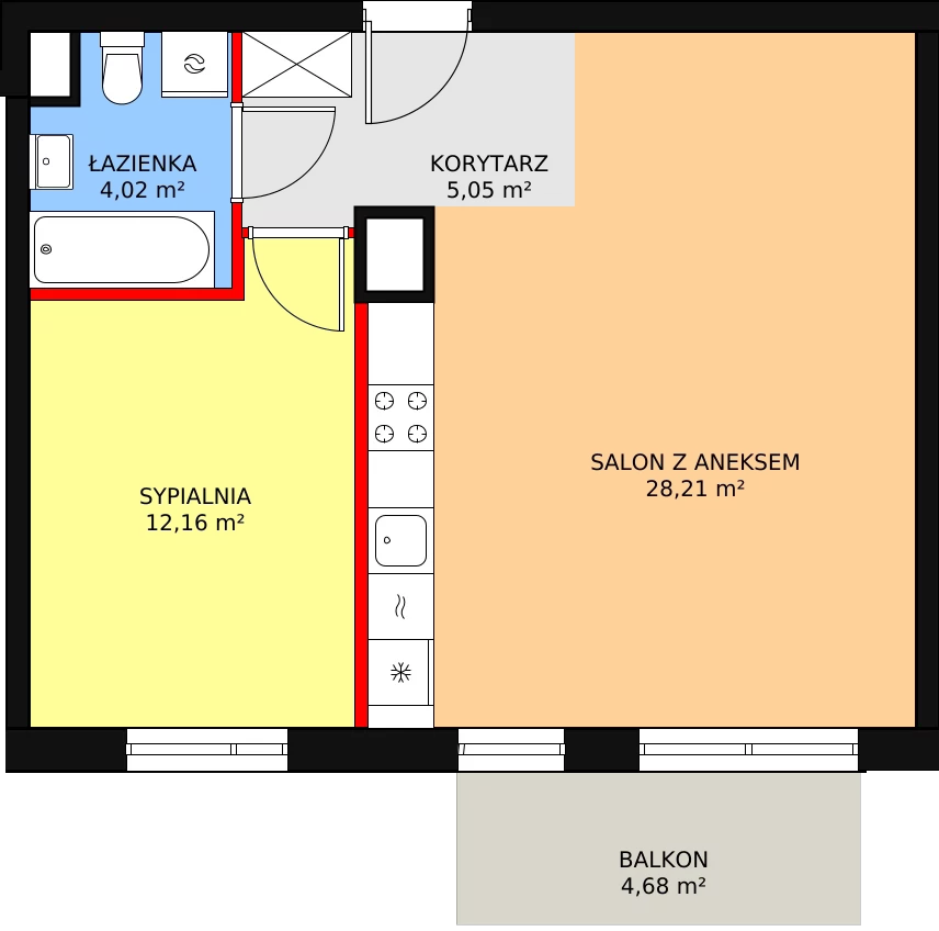 Mieszkanie 49,44 m², piętro 3, oferta nr 4A/31, Osiedle Idea Aurora, Radom, Wacyn, ul. LIstopadowa