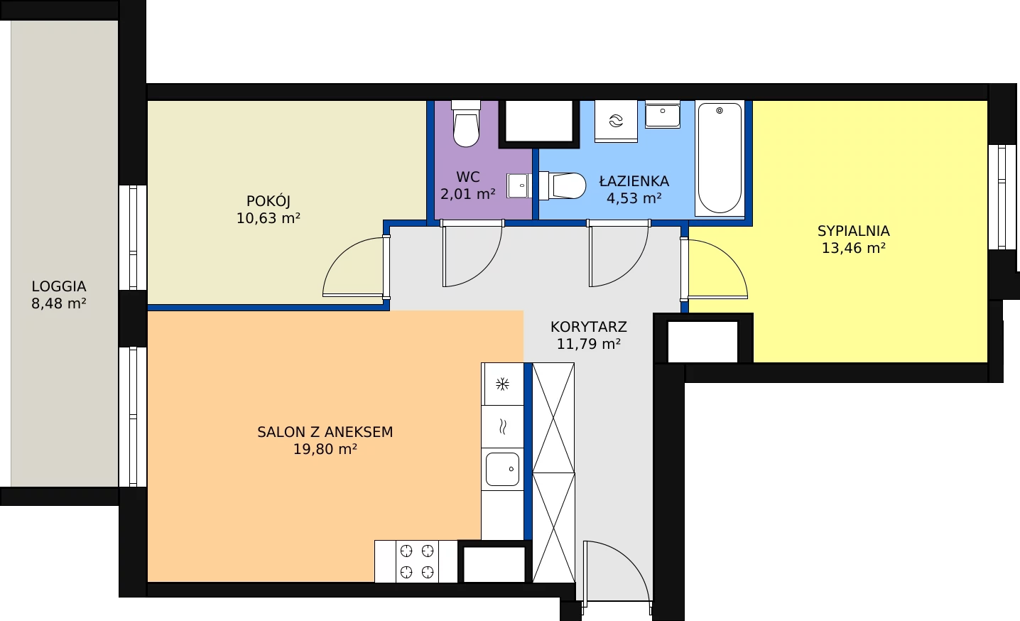 Zalety mieszkania 62.22 m², 4A/39