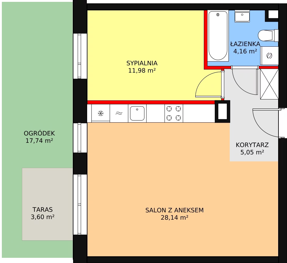 Mieszkanie 49,33 m², parter, oferta nr 4A/5, Osiedle Idea Aurora, Radom, Wacyn, ul. LIstopadowa