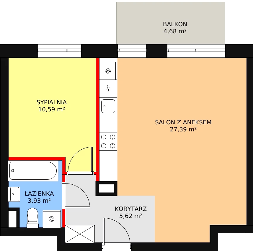 Mieszkanie 47,53 m², parter, oferta nr 4A/56, Osiedle Idea Aurora, Radom, Wacyn, ul. LIstopadowa