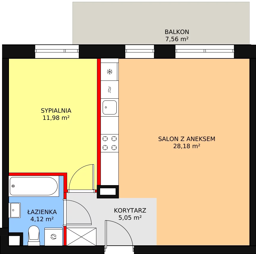 Mieszkanie 49,33 m², parter, oferta nr 4A/57, Osiedle Idea Aurora, Radom, Wacyn, ul. LIstopadowa