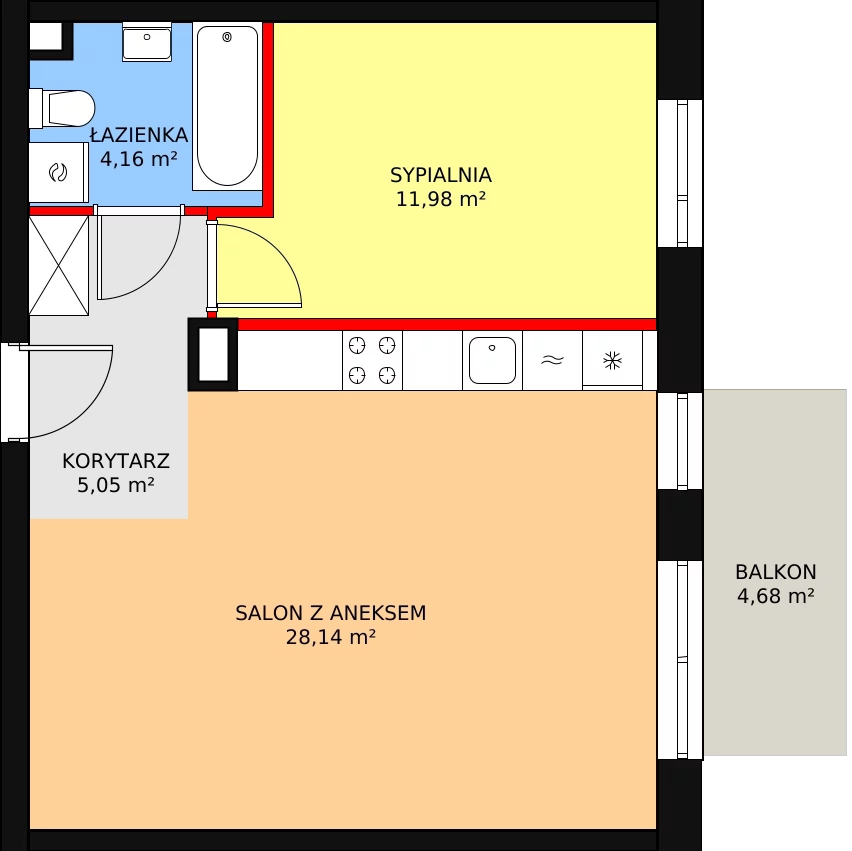 Mieszkanie 49,33 m², parter, oferta nr 4A/58, Osiedle Idea Aurora, Radom, Wacyn, ul. LIstopadowa