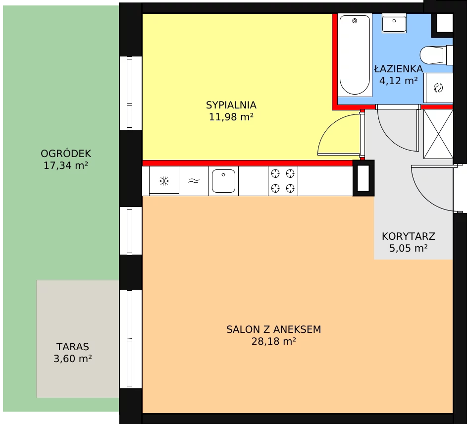 Mieszkanie 49,33 m², parter, oferta nr 4A/6, Osiedle Idea Aurora, Radom, Wacyn, ul. LIstopadowa