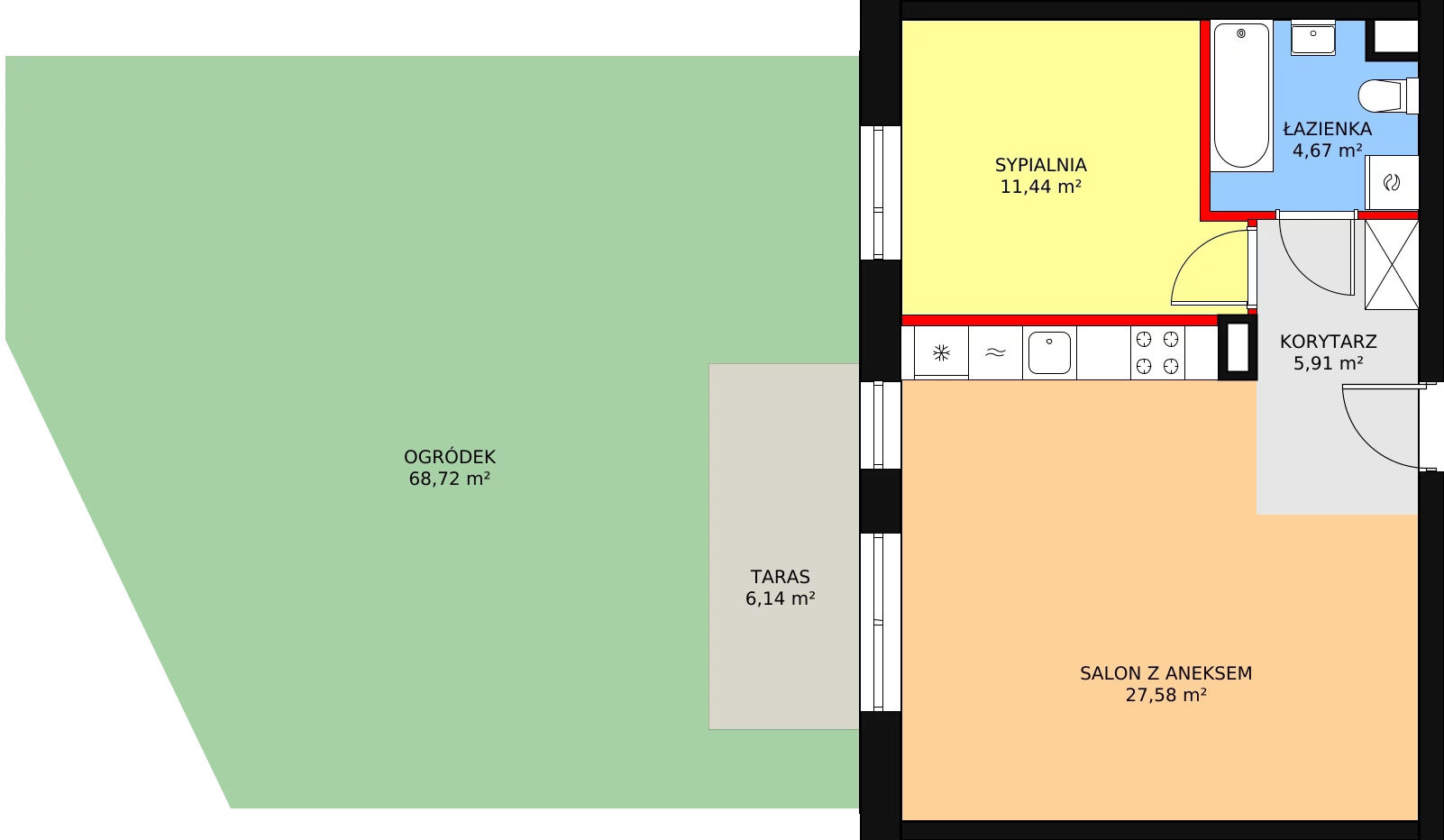 Mieszkanie 49,60 m², parter, oferta nr 4A/61, Osiedle Idea Aurora, Radom, Wacyn, ul. LIstopadowa