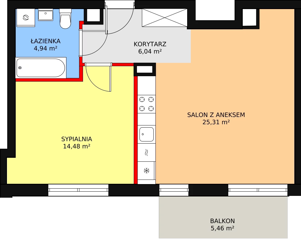 Mieszkanie 50,77 m², piętro 1, oferta nr 4A/71, Osiedle Idea Aurora, Radom, Wacyn, ul. LIstopadowa