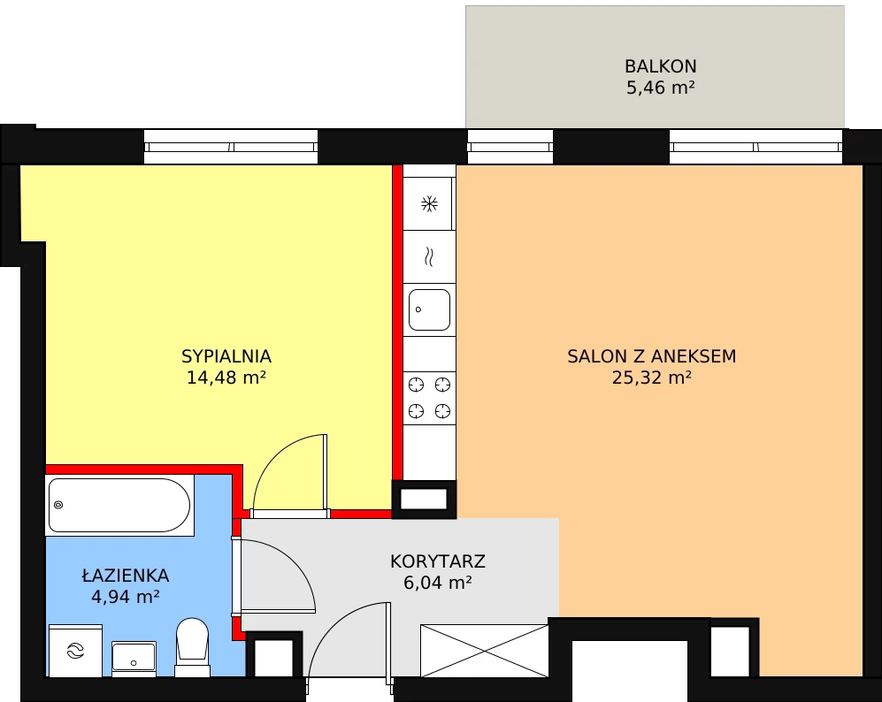 Mieszkanie 50,78 m², piętro 1, oferta nr 4A/8, Osiedle Idea Aurora, Radom, Wacyn, ul. LIstopadowa