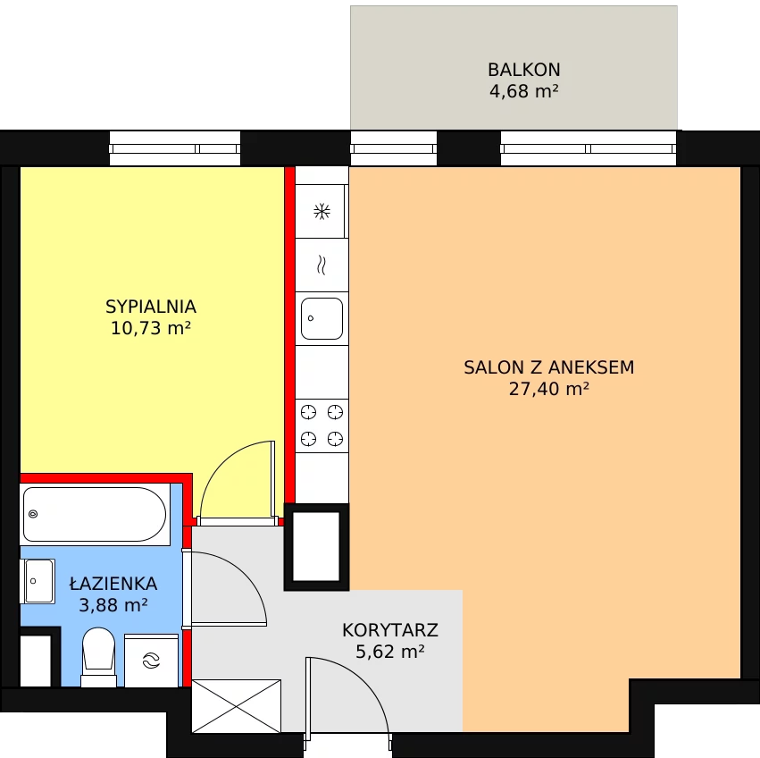 Mieszkanie 47,63 m², piętro 3, oferta nr 4A/83, Osiedle Idea Aurora, Radom, Wacyn, ul. LIstopadowa