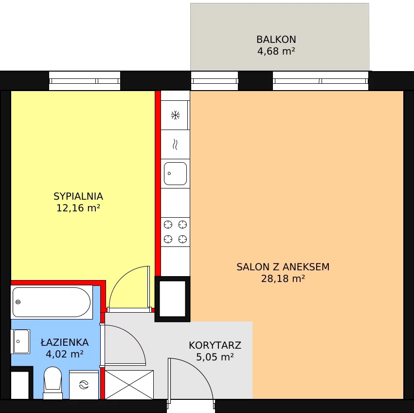 Mieszkanie 49,41 m², piętro 3, oferta nr 4A/85, Osiedle Idea Aurora, Radom, Wacyn, ul. LIstopadowa