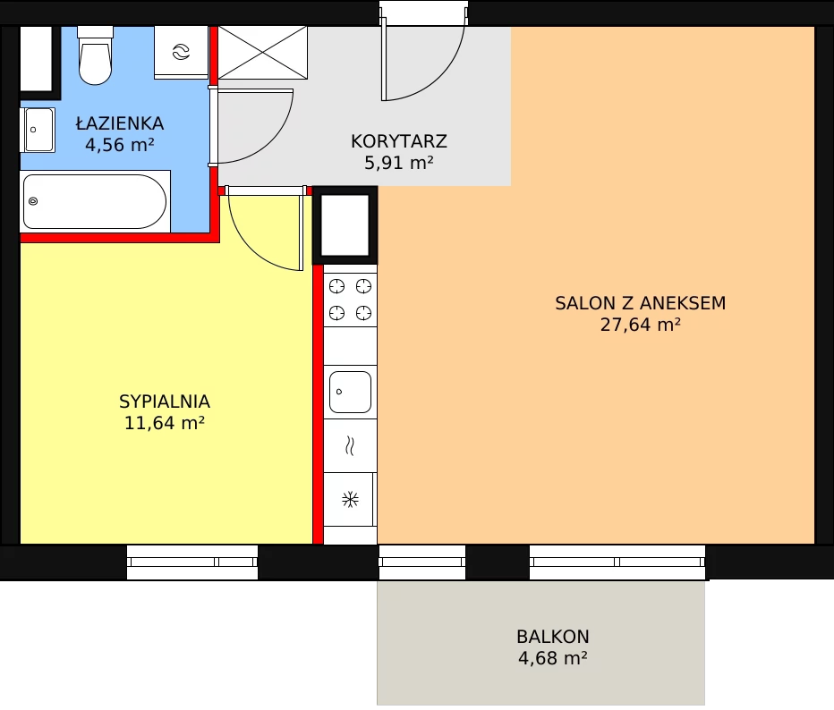 Mieszkanie 49,75 m², piętro 3, oferta nr 4A/88, Osiedle Idea Aurora, Radom, Wacyn, ul. LIstopadowa