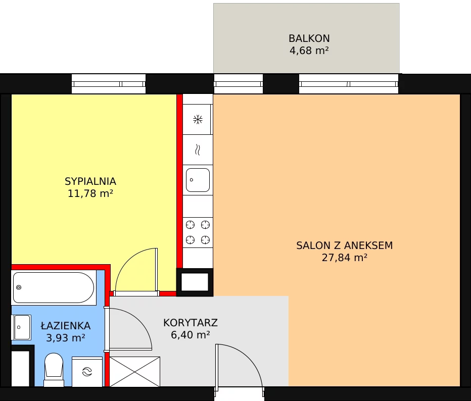 Mieszkanie 49,95 m², piętro 1, oferta nr 4A/9, Osiedle Idea Aurora, Radom, Wacyn, ul. LIstopadowa