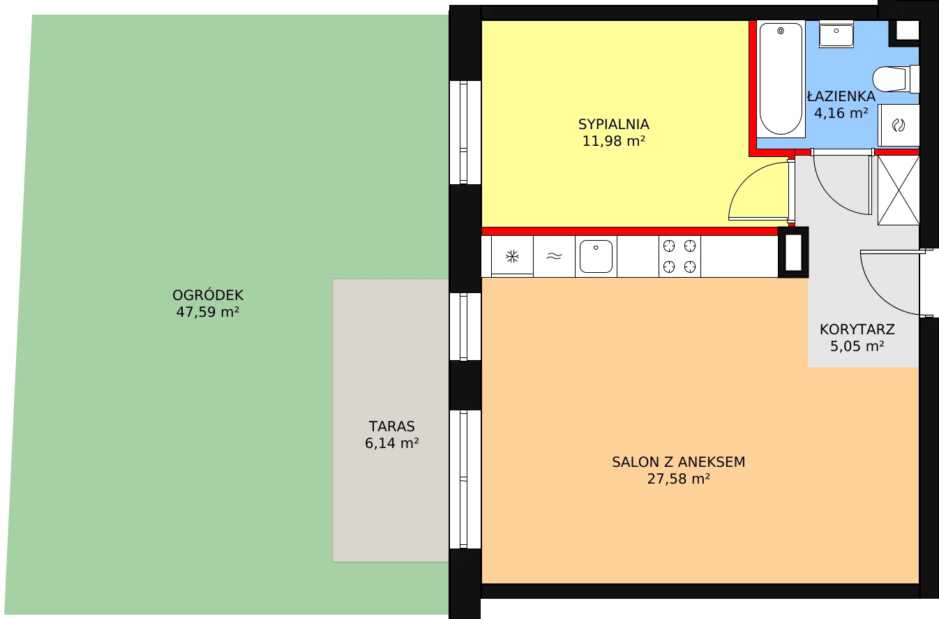 Mieszkanie 49,37 m², parter, oferta nr 4B/100, Osiedle Idea Aurora, Radom, Wacyn, ul. LIstopadowa