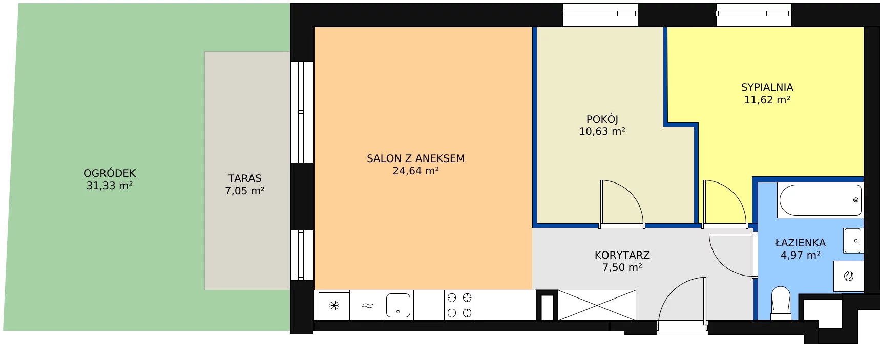Zalety mieszkania 59.36 m², 4B/102