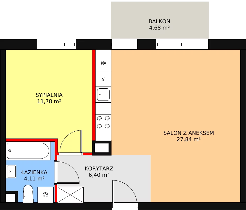 Mieszkanie 50,13 m², piętro 1, oferta nr 4B/104, Osiedle Idea Aurora, Radom, Wacyn, ul. LIstopadowa