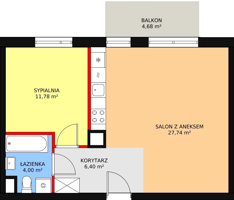 Mieszkanie 49,92 m², piętro 2, oferta nr 4B/113, Osiedle Idea Aurora, Radom, Wacyn, ul. LIstopadowa