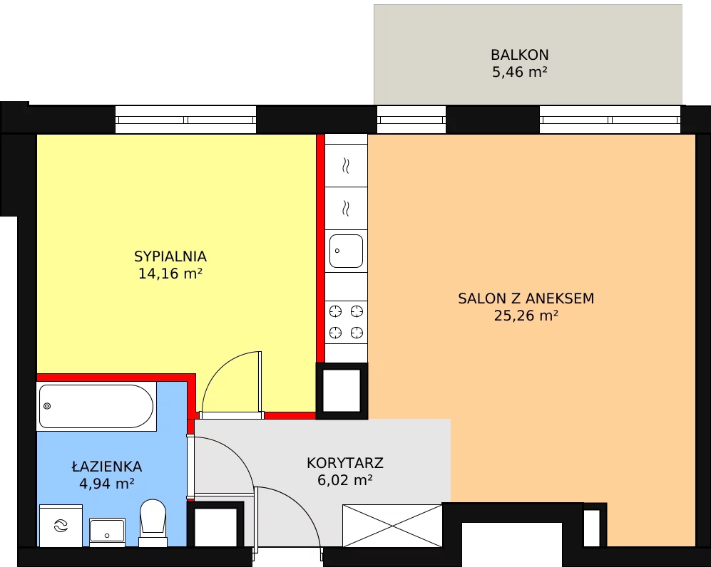 Mieszkanie 50,38 m², piętro 3, oferta nr 4B/121, Osiedle Idea Aurora, Radom, Wacyn, ul. LIstopadowa