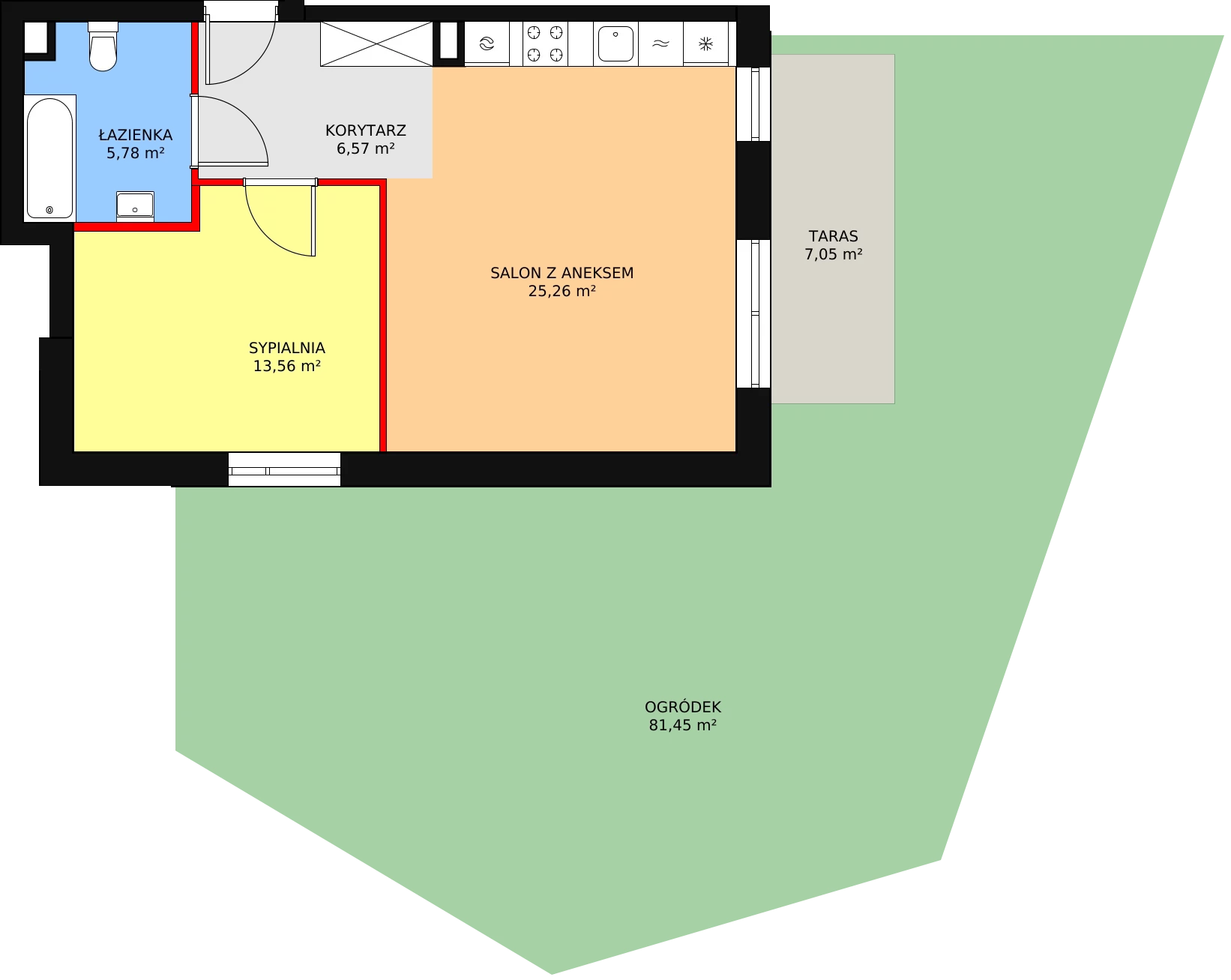 Mieszkanie 51,17 m², parter, oferta nr 4B/149, Osiedle Idea Aurora, Radom, Wacyn, ul. LIstopadowa