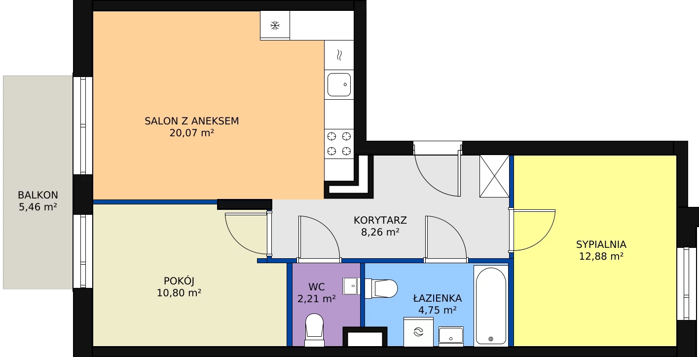 Zalety mieszkania 58.97 m², 4B/150