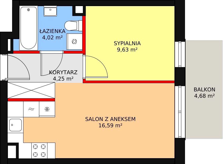 Mieszkanie 34,49 m², piętro 1, oferta nr 4B/152, Osiedle Idea Aurora, Radom, Wacyn, ul. LIstopadowa