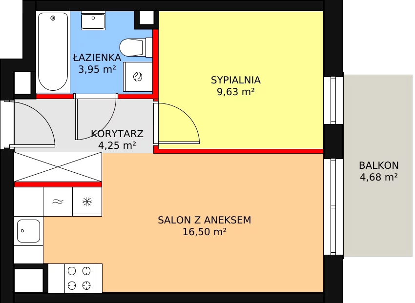 Mieszkanie 34,33 m², piętro 2, oferta nr 4B/158, Osiedle Idea Aurora, Radom, Wacyn, ul. LIstopadowa