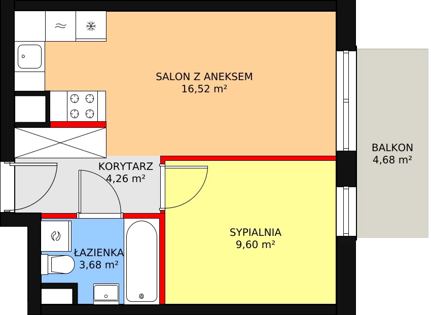 Mieszkanie 34,06 m², piętro 2, oferta nr 4B/159, Osiedle Idea Aurora, Radom, Wacyn, ul. LIstopadowa