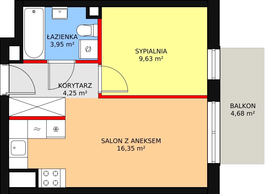 Mieszkanie 34,18 m², piętro 3, oferta nr 4B/164, Osiedle Idea Aurora, Radom, Wacyn, ul. LIstopadowa