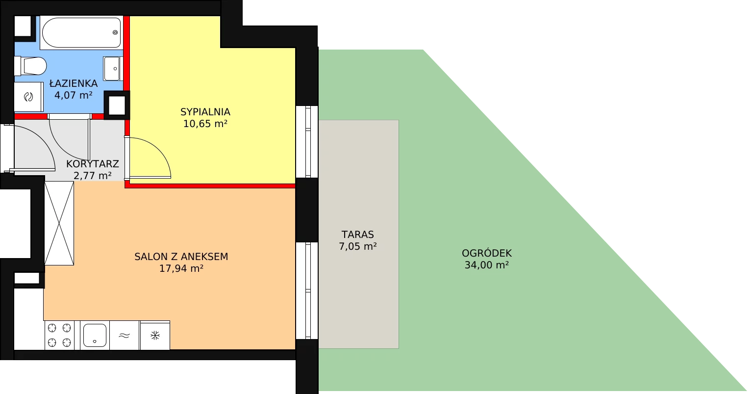 Mieszkanie 35,43 m², parter, oferta nr 4B/95, Osiedle Idea Aurora, Radom, Wacyn, ul. LIstopadowa