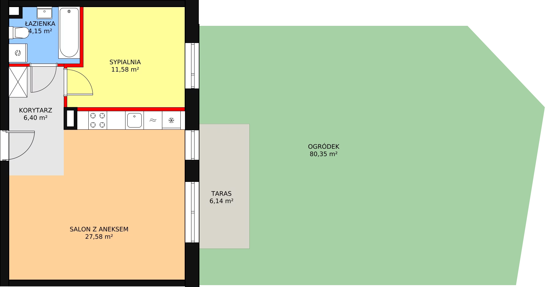 Mieszkanie 49,71 m², parter, oferta nr 4B/96, Osiedle Idea Aurora, Radom, Wacyn, ul. LIstopadowa