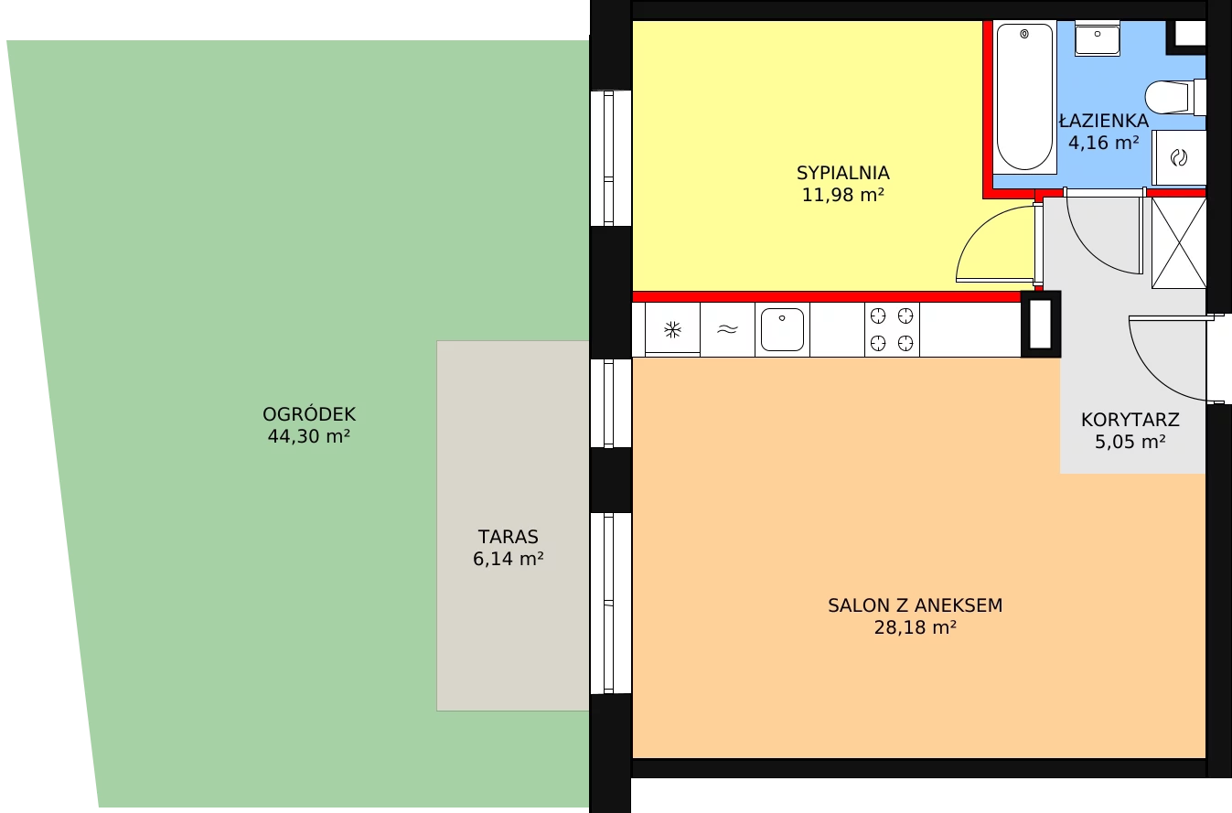 Mieszkanie 49,37 m², parter, oferta nr 4B/99, Osiedle Idea Aurora, Radom, Wacyn, ul. LIstopadowa