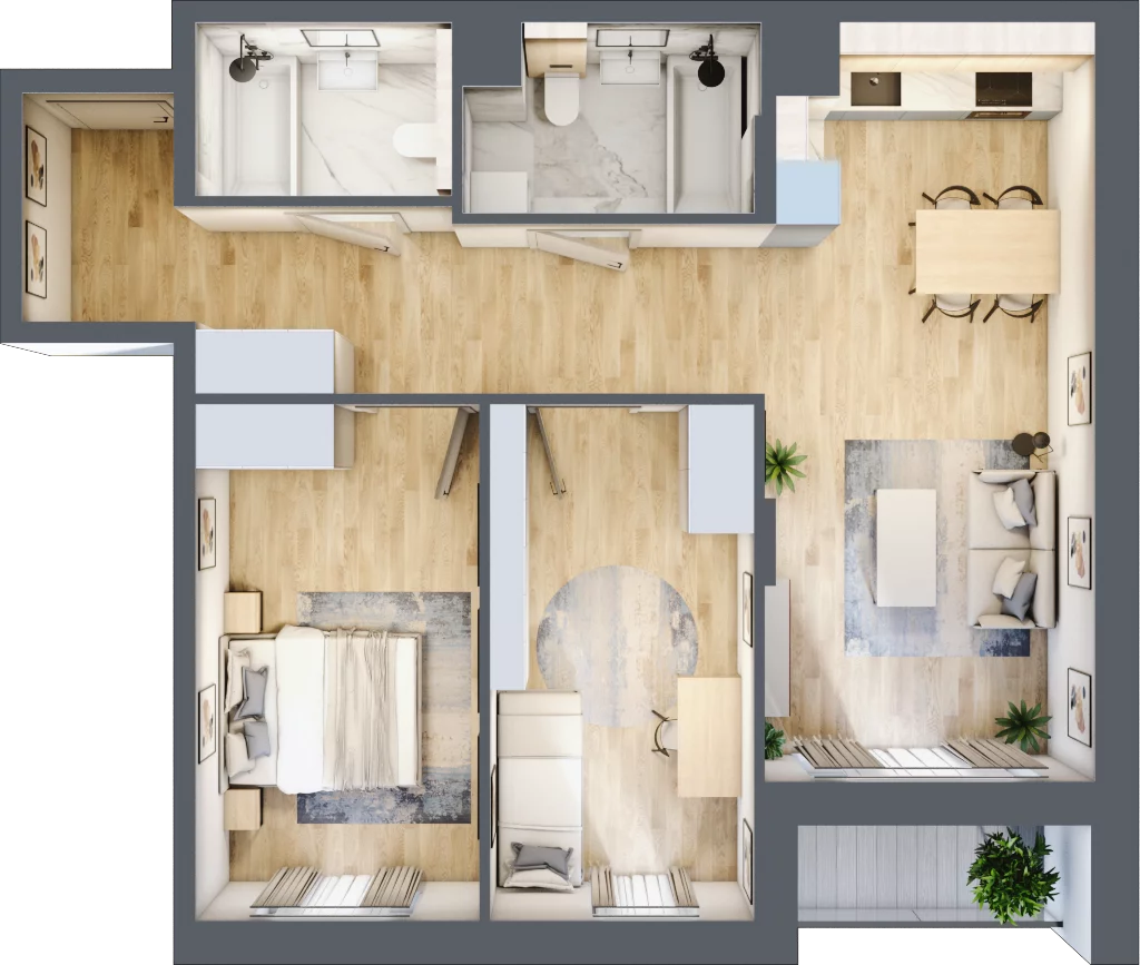 3 pokoje, mieszkanie 69,51 m², piętro 1, oferta nr B/82, Impuls Marywilska, Warszawa, Białołęka, Żerań, ul. Marywilska 73