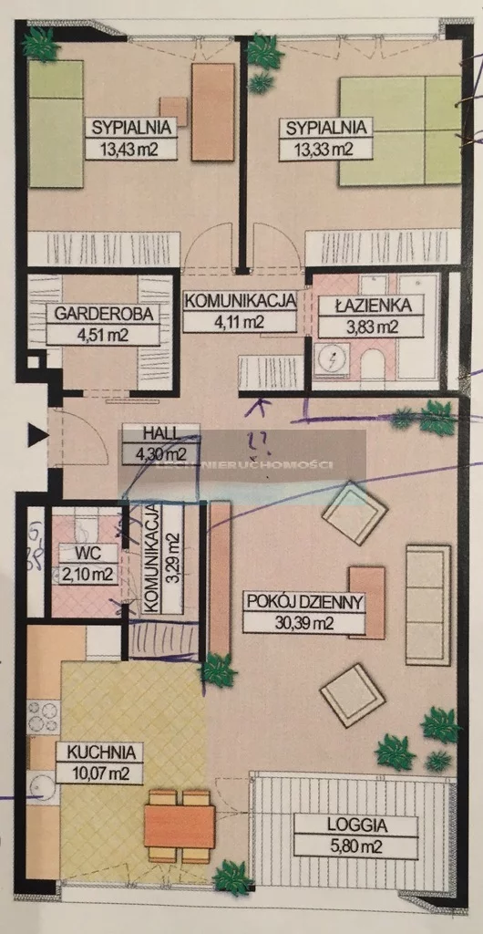 3 pokoje, mieszkanie 80,00 m², piętro 3, oferta nr , 54207/4508/OMS, Warszawa, Braci Wagów