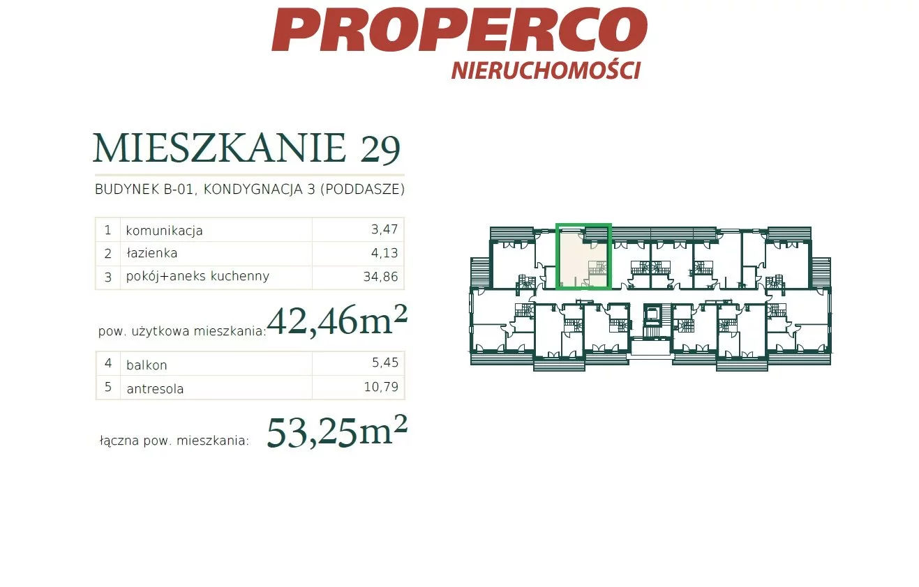 1 pokój, mieszkanie 42,46 m², piętro 2, oferta nr , PRP-MS-73975, Mrągowo