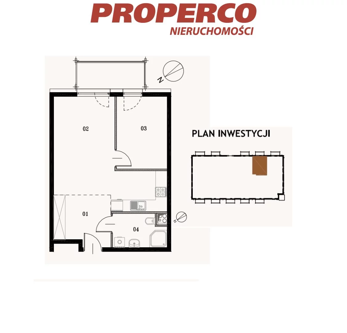 2 pokoje, mieszkanie 42,36 m², piętro 3, oferta nr , PRP-MS-73595, Jędrzejów