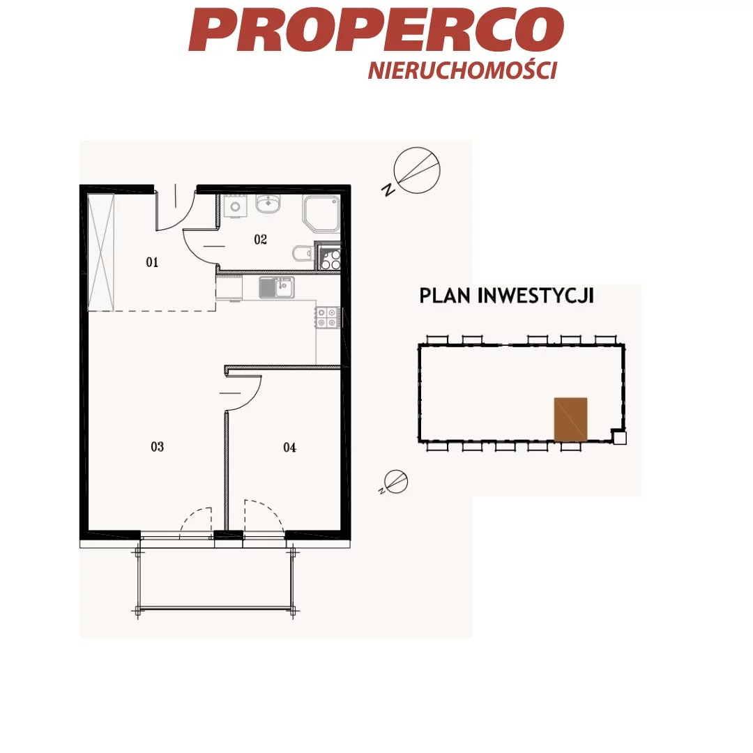 2 pokoje, mieszkanie 42,95 m², piętro 2, oferta nr , PRP-MS-73583, Jędrzejów